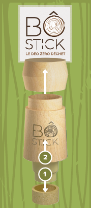 Schéma du déodorant en bois rechargeable Bôstick